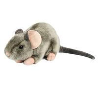 Uni-Toys - Mouse grey, lying down - 17 cm (length) - plush rodent - plush toy, cuddly toy