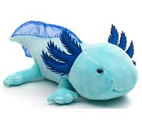 Uni-Toys Original Axolotl (Light Blue) - Glow in the Dark (Fluorescent Plush) - 32 cm (Length) - Plush Water Animal - Plush Toy, Cuddly Toy