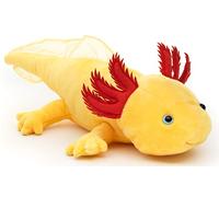 Uni-Toys Original Axolotl (yellow with blue eyes) - 32 cm (length) - plush water animal - plush toy, cuddly toy