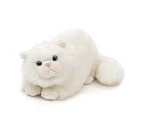 Uni-Toys - Persian Cat White Lying Down - 31 cm (Length) - Plush Cat - Plush Toy, Cuddly Toy