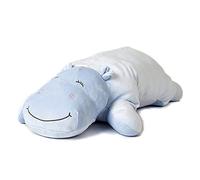 Uni-Toys - Plush Cushion - Hippo Light Blue - Ultra Soft - 56 cm (Length) - Plush Toy, Cuddly Toy