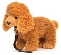 Uni-Toys - Poodle (Light Brown), Standing (with Leash) - 30 cm (Length) - Plush Dog - Plush Toy, Cuddly Toy