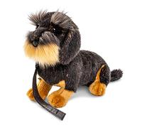 Uni-Toys - Rough-haired Sitting (with Lead) - 22 cm (Height) - Plush Dog, Dachshund, Pet - Plush Toy, Cuddly Toy
