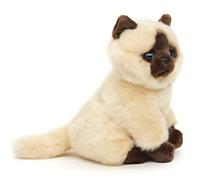 Uni-Toys - Siamese cat beige-brown, sitting - 21 cm (height) - plush kitten - plush toy, cuddly toy