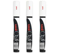 Uni White Bullet Nib Tip (1.8 - 2.5mm) Liquid Chalk Marker Pen Colour Whiteboard Blac
