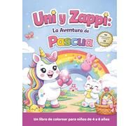 UNI Y ZAPPI: LA AVENTURA DE PASCUA: Un libro de colorear y actividades lindo y divertido de unicornio y gatito tipo recuerdo para niños de 4 a 6 años ... trazado y conteo (Uni & Zappi's Adventures)