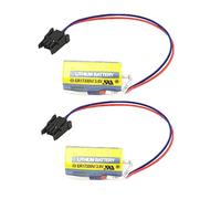 Uniamy Replacement 2pcs ER17330V PLC Battery Compatible With A6BAT ER17330V MR-BAT A6-BAT Size 2/3A 3.6V (2pcs)