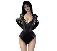 Unibaby Womens Spider Printed Halloween Lingeries Anime Cosplay One Piece Bodysuit Super Hero Role Play Top Suit (Black, One Size)