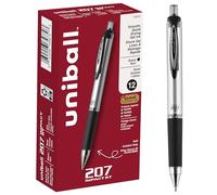 uniball 207 Impact Gel Pen, Retractable, Bold 1 Mm, Black Ink, Black Barrel