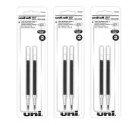 Uniball Signo 207 Gel Pen Refills, 0.5mm Micro Point, Black Ink, 6 Refills