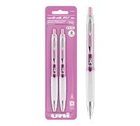uniball Signo 207 Gel Pen, Retractable, Medium 0.7 Mm, Black Ink, Pink Barrel, 2/pack