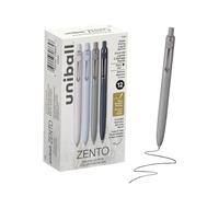 Uniball Zento Gel Ink Rollerball Pens, 12 Black Medium Point Smooth Writing Pens, Colored Japanese Pens, Zen Colors