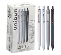 Uniball Zento Gel Ink Rollerball Pens, 12 Black Medium Point Smooth Writing Pens, Colored Japanese Pens, Zen Colors
