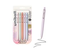 uniball™ Zento Gel Pens, Black Ink, 0.7mm Medium Point, 5 Count