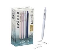 uni-ball Zento Gel Ink Rollerball Pens, 12 Black Medium Point Smooth Writing Pens, Colored Japanese Pens, Muted Colors