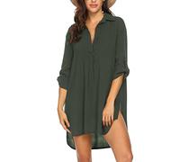 UNibelle Swimsuit Women Sexy Beach Cover Up Shirt Bikini Beachwear Bathing Suit Beach Dress Summer, Army Green, S