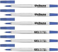 Unibene Parker Compatible Gel Ink Rollerball Refills 6 Pack, 0.7mm Medium Point - Blue, Smooth Writing Replaceable German Ink Pen Refills for all Parker Rollerball Pens