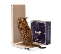 UniBlissy Cat Scratcher, 25.3 Inch Double-Sided L-Shape Cat Scratching Board, No-Assembly Cat Scratch Pads with Ball Toy, Cat Scratchers for Indoor Cats & 3X Catnip, Large