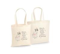 Unibly Beautiful Birthday Gift for Women, Mum and Girlfriends Cotton Bag, 200 g/m², Oeko-Tex Certified Shopping Bag, Jute Bag, Fabric Bag, 18th Birthday, L