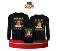 Unibly Buddy The Christmas Elf Christmas Family Set Ugly Sweater Jumper, Adult Black, XXL