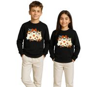 Unibly Halloween Three Cute Ghosts Ghost Halloween Costume Outfit Children's Jumper, black, 140