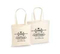 Unibly Limited Edition Birthday Gift for Women, Mother and Girlfriends, Cotton Bag, 200 g/m², Oeko-Tex Certified Shopping Bag, Jute Bag, Fabric Bag, 35th birthday, L