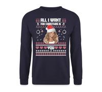Unibly Mariah Carey - All I Want for Christmas is You | Ugly Christmas Sweater Jumper, navy blue, XL