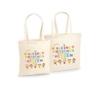 Unibly Personalised Teacher Midwife Colleague Cotton Bag, 200 g/m², Oeko-Tex Certified Shopping Bag, Jute Bag, Fabric Bag, Little People, L