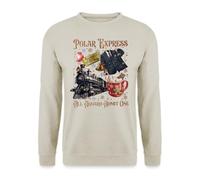 Unibly Polar Express All Aboard Admit One Christmas Jumper, Natural stone, XL
