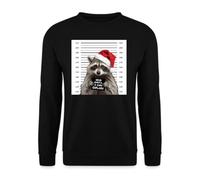 Unibly Raccoon Dear Santa Christmas Jumper, black, L