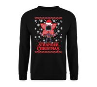 Unibly Stranger Christmas Demogorgon Ugly Christmas Sweater Jumper, black, M