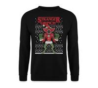 Unibly Stranger Christmas Grinch Demogorgon Ugly Christmas Sweater Jumper, black, L