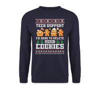Unibly Tech Support I?m Here to Delete Your Cookies - Christmas Xmas Ugly Christmas Sweater Christmas Jumper, navy blue, L