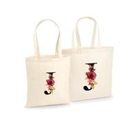 Unibly Test Jute 6 Cotton Bag, 200 g/m², Oeko-Tex Certified Shopping Bag, Jute Bag, Fabric Bag, Letter J, L