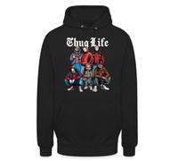 Unibly Thug Life Halloween Horror Film Hoodie Pullover, black, XXL