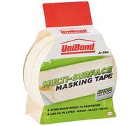 UniBond 1418302 Easy on Easy Off Masking Tape, 25 mm x 25 m - Cream, Pack of 2