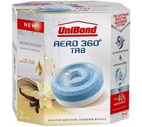 Unibond 2 X 360 Degree Moisture Absorber Vanilla Refill Tab, Aromatherapy, Ultra-Absorbent and Odour-Neutralising for AERO 360 Degree Dehumidifier, Condensation Absorbers, Twin Pack (2 x 450 g)