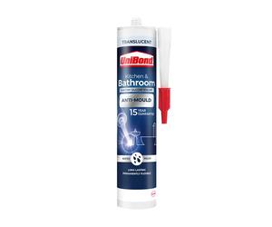 Unibond 2707171 Healthy Kitchen & Bathroom Anti Mould Sealant Translucent Cartridge 274G
