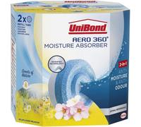 Unibond Aero 360 Degree Moisture Absorber Refill Tabs 2X450G Wildflower Meadow Odour Neutraliser No Electricity Needed
