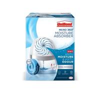 UniBond AERO 360 Moisture Absorber, 1 Device incl. 1 Refill Tab 450g, Ultra-Absorbent Dehumidifier, Helps to Prevent Condensation, Mould & Musty Smells, Recyclable, Refillable Condensation Absorber