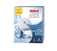UniBond AERO 360 Moisture Absorber, 1 Device incl. 1 Refill Tab 450g, Ultra-Absorbent Dehumidifier, Helps to Prevent Condensation, Mould & Musty Smells, Recyclable, Refillable Condensation Absorber
