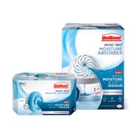 UniBond AERO 360º Moisture Absorber, 1 Device incl. 1 Refill Tab 450g + UniBond AERO 360 Moisture Absorber Neutral Refill Tab, Condensation Absorber
