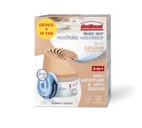 UniBond Aero 360° Moisture Absorber, Peach, 1 Device + 1 Tab 450g | Colour Collection Peach Design, Dehumidifier and Condensation Absorber, Reduces Excess Moisture in the Home