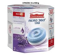 UniBond Aero 360° Moisture Absorber Relaxing Lavender Refill Tabs (6 x 450 g, Lavender)