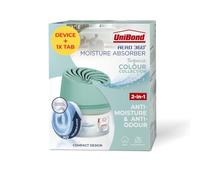 UniBond Aero 360° Moisture Absorber, Turquoise, 1 Device + 1 Tab 450g | Colour Collection Cream Design, Dehumidifier and Condensation Absorber, Reduces Excess Moisture in the Home