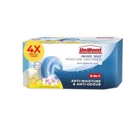 Unibond AERO 360° Moisture Absorber Wildflower Meadow Refill Tab,Aromatherapy,Ultra-Absorbent and Odour-Neutralising,for Dehumidifier,Condensation Absorbers,Four Pack (4x450g),White and Blue