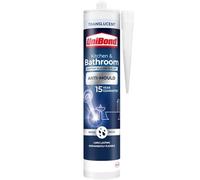 UniBond Stop Mould Silicone Sealant For Kitchen & Bathrooms, Translucent Sealant Repels, Kills and Prevents Mould Growth, Long-Lasting Shower Sealant, 1x274g Cartridge