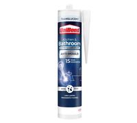 Unibond Bath & Kitchen Mould-Resistant, Transparent Silicone Sealant, Silicone-Based Sanitary Sealant, Waterproof Caulk, 1 x 280ml Cartridge
