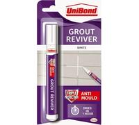 UniBond Grout Reviver Pen - For Bathroom Joints - Easy to Use - Whitener for Restoring Discoloured & Faded Joints - Ice White - 7ml