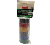 UniBond Insulating Electrical Tape Multipack / Duct Tape in Black, Red, Yellow, Brown, Blue and Green / 6 x 19mm x 3.5m (Colours May Vary)